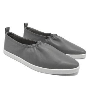 PURE JILL Gray Leather Almond Toe Loafers Womens size 7.5